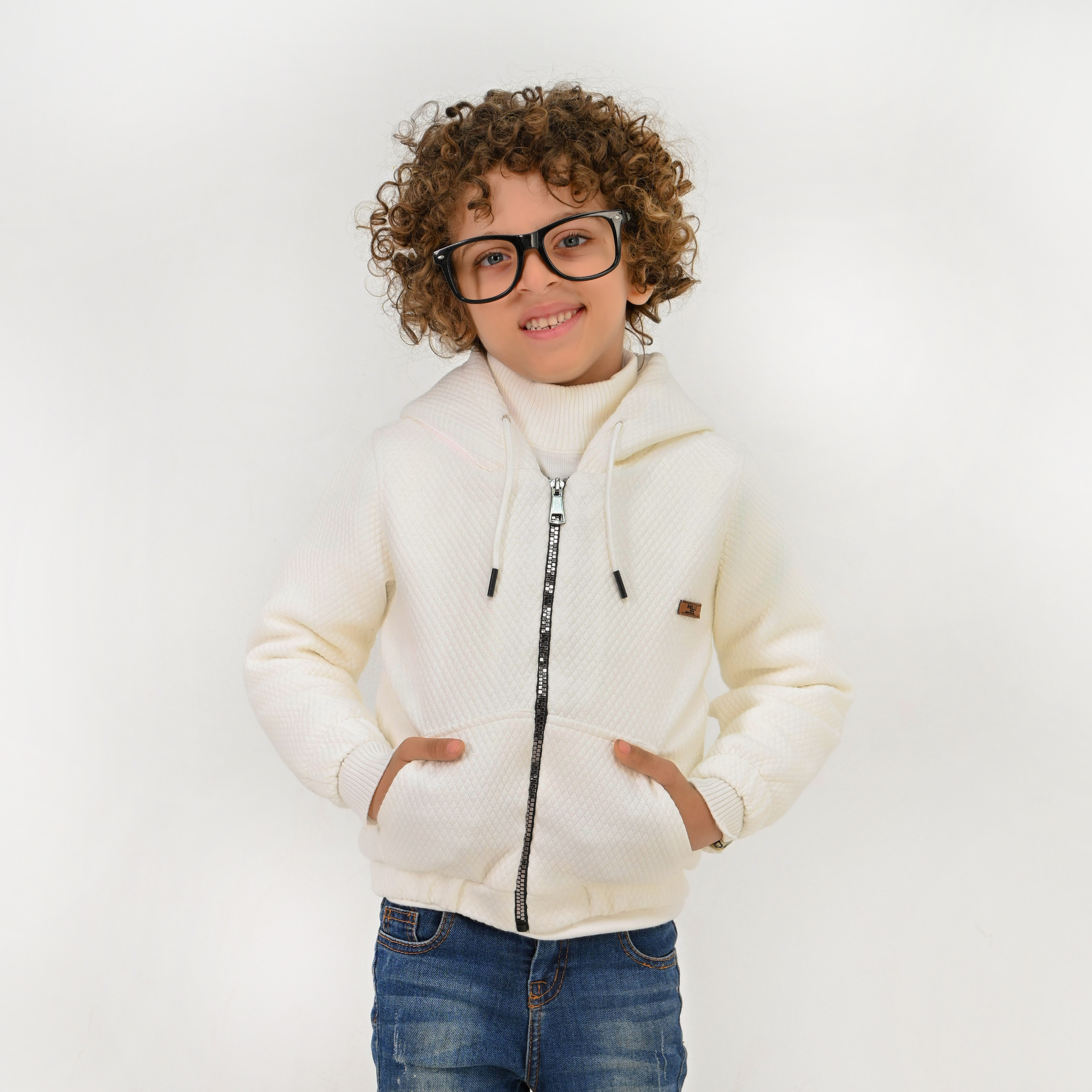 Fully fur lined capecho zip-up sweatshirt