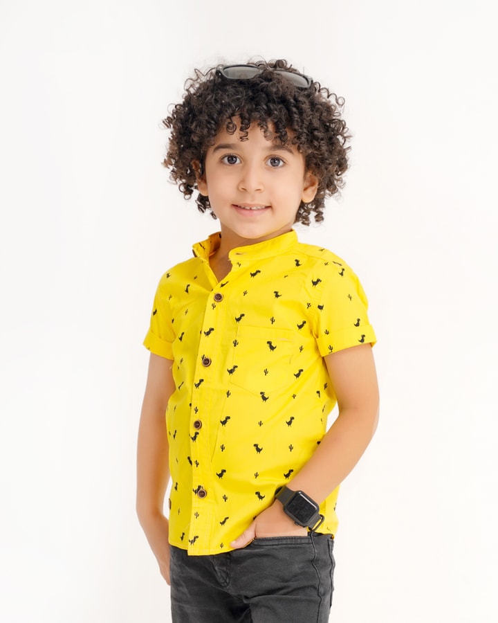 yellow boys' shirt