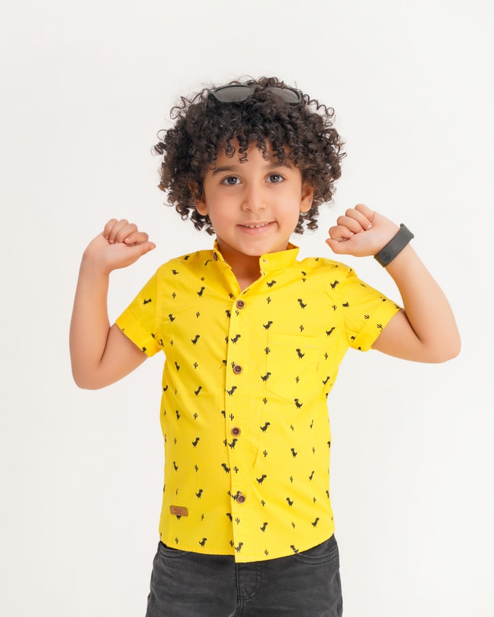yellow boys' shirt