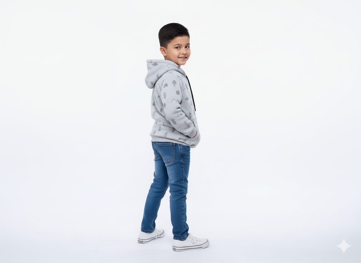Boys' quilted sweatshirt