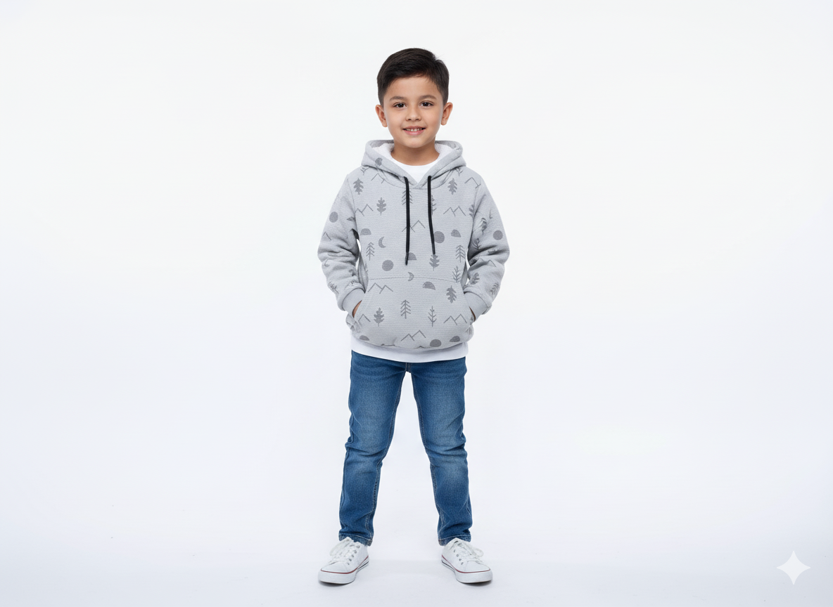 Boys' quilted sweatshirt