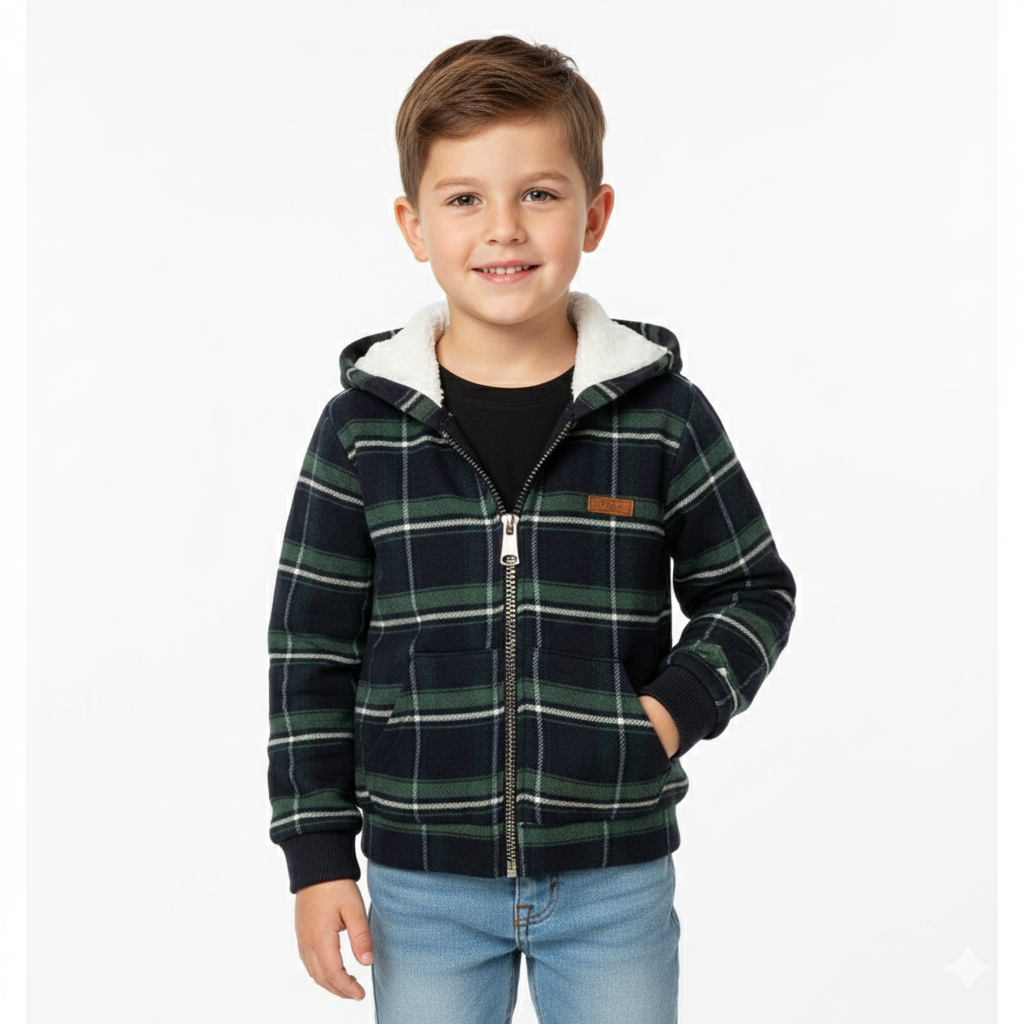 Boys' sweatshirt with lined hood