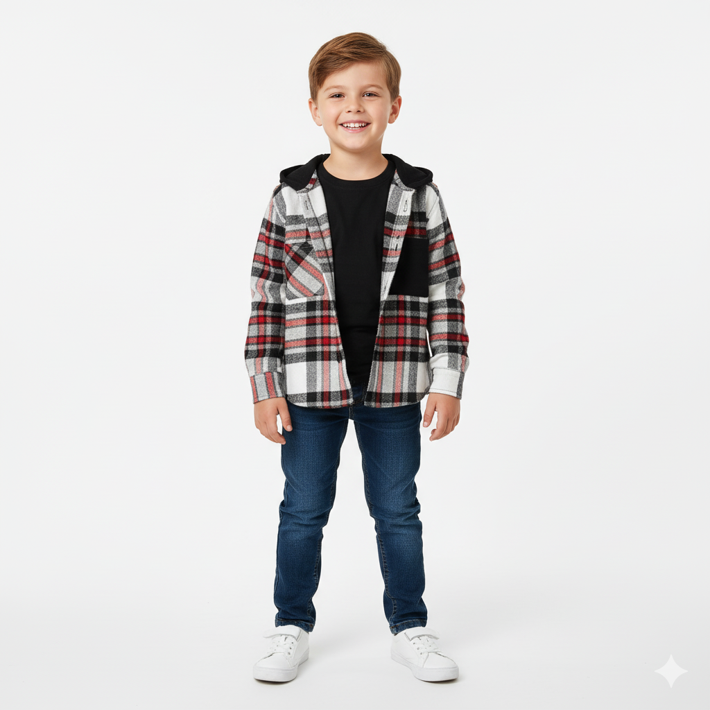 Boys' sweatshirt with lined hood