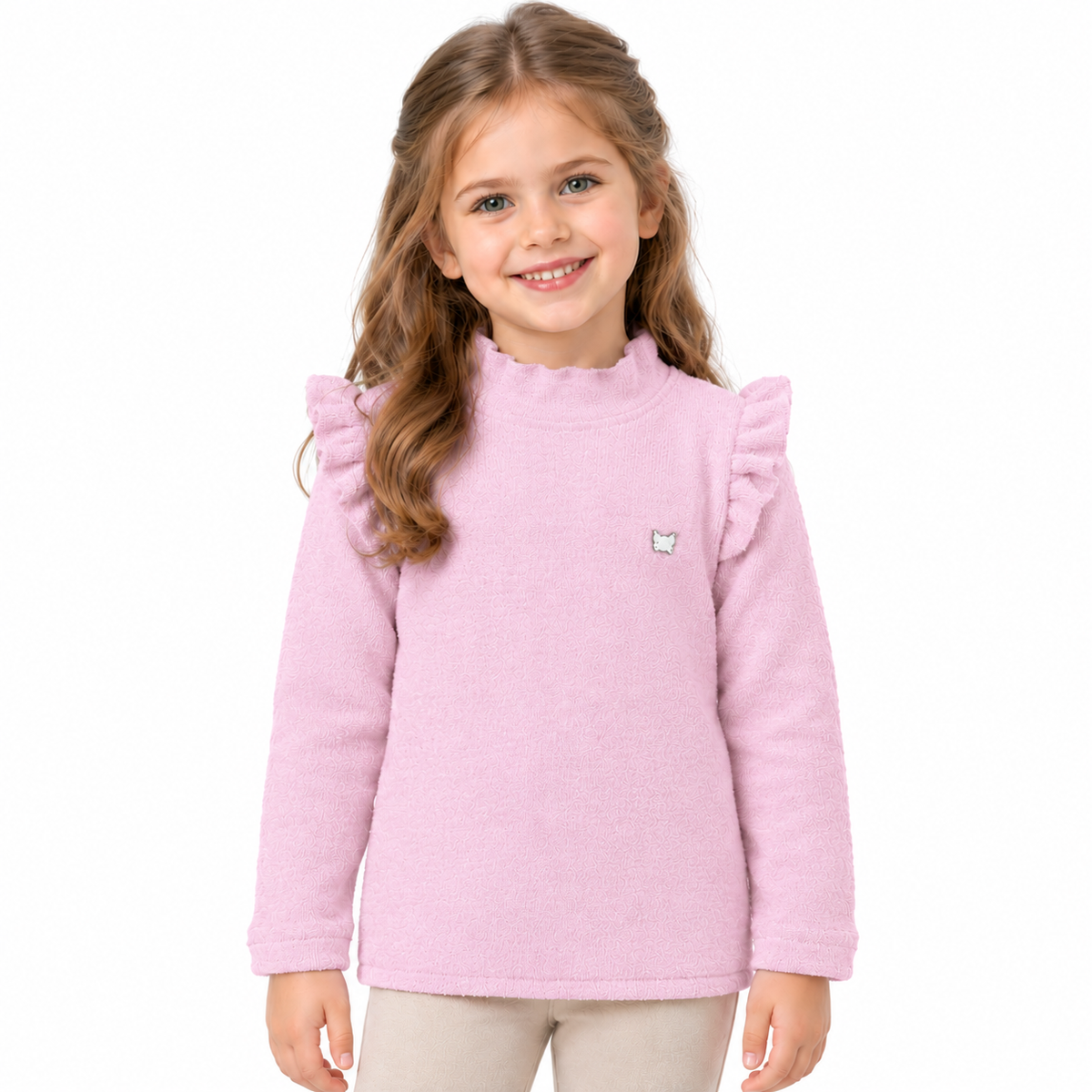 Girls' winter knitted pullover